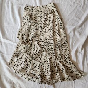 Nasty Gal Beige Black Abstract Dot Asymmetrical Skirt Size 0